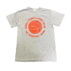 プリントTシャツ　バスケ　GILDAN グレー　古着8Sb