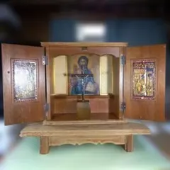 ☆名品 【 三連祭壇彫刻 キリストの誕生 】 三連祭壇画 トリプティーク