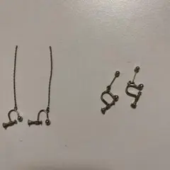 シルバー フック式 イヤリング 2セット