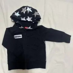 BABYDOLL 黒 トレーナー 星柄フード　80cm