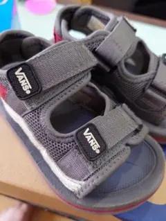 17cm＊VANS ベルクロサンダル グレー/レッドのサムネイル
