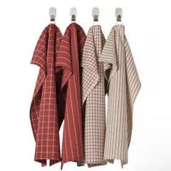 新品　IKEA リンニングキッチンクロス　レッド　　ベージュ　ふきん　赤　イケア