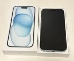 iPhone 15 256GB ブルー SIMフリー 背面割 箱・USBケーブル - メルカリ