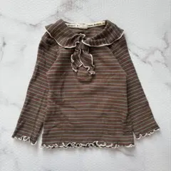 &mignon アンドミニョン ボーダー トップス ブラウン バースデイ 90