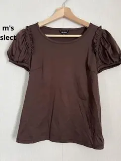 m's select 36ブラウン 半袖カットソー パフスリーブ　日本製のサムネイル