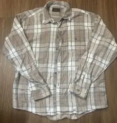 Eddie Bauer チェック柄 長袖シャツ ベージュ系
