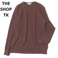 ザショップティーケー　長袖ニット　セーター　リブ　パープル　差し色　カジュアル