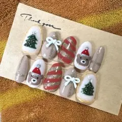 クリスマス　ネイル　くま