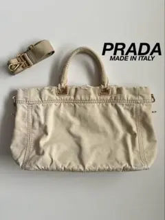PRADA CANAPA DENIM 2WAY TOTE HAND BAG