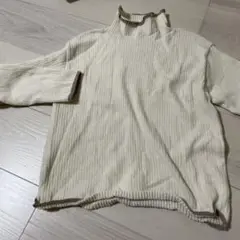 rafnaf ニット　白　茶