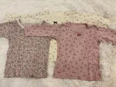 ベビー肌着 3枚セット 花柄 80cm