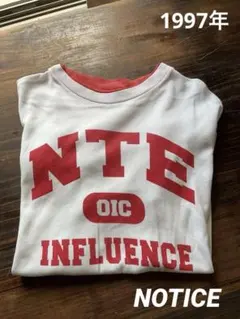 NOTICE Mサイズ プリントシャツ ホワイト/レッド