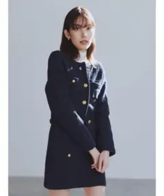 SNIDELスナイデル　ツイードライクニットジャケット スカート セットアップ