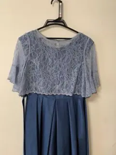 ブルー Aライン パーティードレス 9号