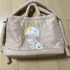 ベージュ　刺繍バッグ　dimoo ディムー　ダウン