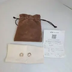 美品 ete パール ビジュー ループイヤリング ピンクゴールド 証明書付