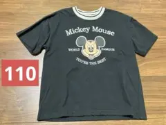 【新品】ディズニー　ミッキーマウス　プリント　刺繍　Tシャツ　半袖　110