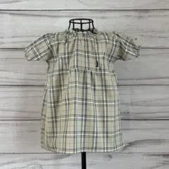 s*a様 チェック柄ワンピース（フリル袖）　EAST BOY 80センチ　半袖