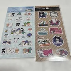 セリア　サンリオキャラクターズ　はぴだんぶい　ぷくっとシールラベル風シール