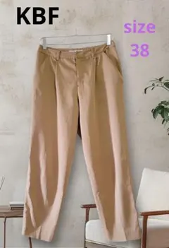 【KBF】スリムパンツ ベージュ カジュアルパンツ クロップド丈のサムネイル