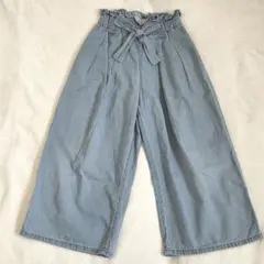 GU ライトデニムプルオンワイドパンツ120cm