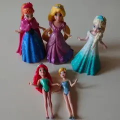 マジッククリップ マテル社 5体 ディズニープリンセス フィギュア
