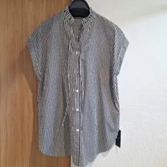 新品タグ付✨グレースクラス ボウタイブラウス 小紋柄 ノースリーブ 38