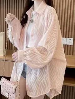 レディース ゆったり 長袖 日焼け止めシャツ アウター