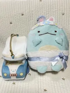 すみっコぐらし　ぬいぐるみ　車＆とかげうさぎへんしんぬいぐるみ2点セット