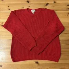 90s Eddie Bauer ローゲージ　コットン　ニット　セーター