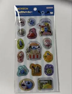 ポップデコパーティー 　わたあめカプセルシール　パペットスンスン　ブルー