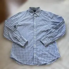 トミーヒルヒィガー　チェック　シャツ　ブルー