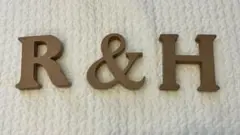 イニシャルオブジェ R&H 木製 結婚式　3個セット