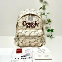 新品タグ有】COACH コーチ カーゴ バックパック CBD97 ホワイト - メルカリ