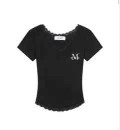Mucent ムセント サニアレース 半袖 Tシャツ ブラック 韓国 正規