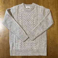 BACK NUMBER （ライトオン）ケーブル編みニットセーター M