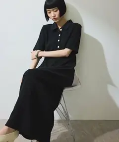 ADAM ET ROPÉ FEMME アダムエロペ 半袖ポロシャツワンピース