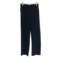 AMELY エメリー【L】センター スリット ストレートパンツ 黒のサムネイル