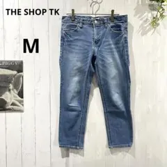【ザショップティーケー】ストレッチデニムパンツ ユーズド加工 Mブルーのサムネイル
