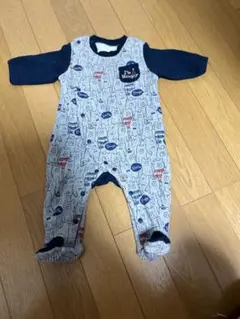 クマ柄ロンパース 60-70cm 未満