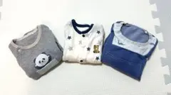 ロンパース3点セット（パンダ・星柄・ストライプ）70