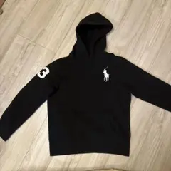 ポロシャツスタイル 黒 フード付きパーカー 3