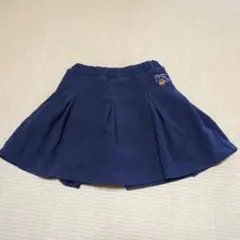 プティマイン　プリーツスカート　冬　ネイビー　100