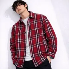 FREAK’S STORE シャツジャケット M メンズ チェック ゆったり 赤のサムネイル