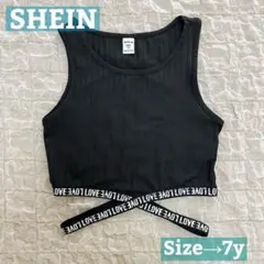【新品未使用】SHEIN ブラック ノースリーブタンクトップ 7y
