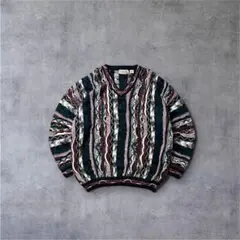 90sCottonTraders3Dニットセーターコージー風 2XLビッグサイズ