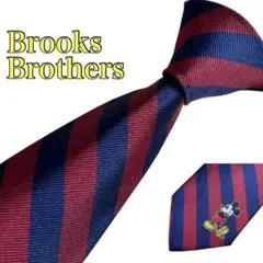 JAL限定 ブルックスブラザーズ ディズニー ミッキー ネクタイ 紺 アメリカ製