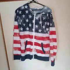 アメリカ国旗デザイン パーカー Mサイズ