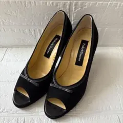 Pinky&dianne パンプス 黒 オープントゥ 35 1/2