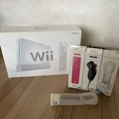 【動作確認済】Wii一式、リモコン2台、ヌンチャク2台セット(カセットおまけ)